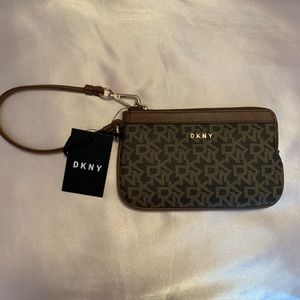 DKNY brown wristlet wallet bag NWT